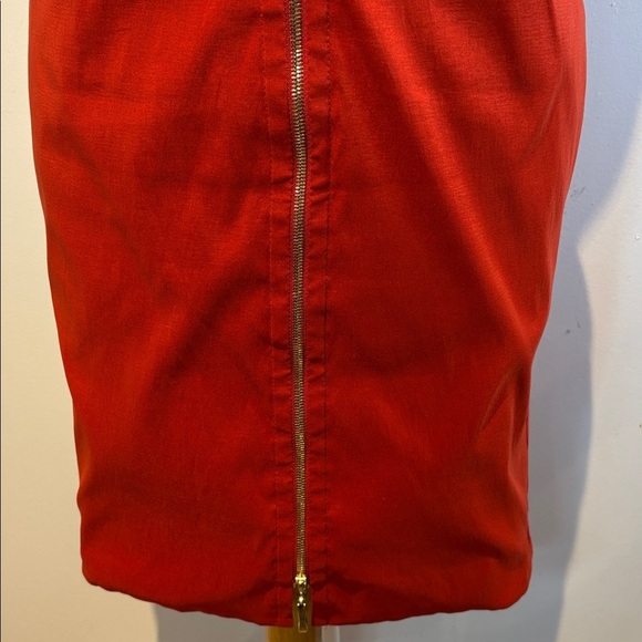 Joseph Ribkoff Fitted Bodycon collared zip front Dress burnt orange size US8 - Picture 5 of 12